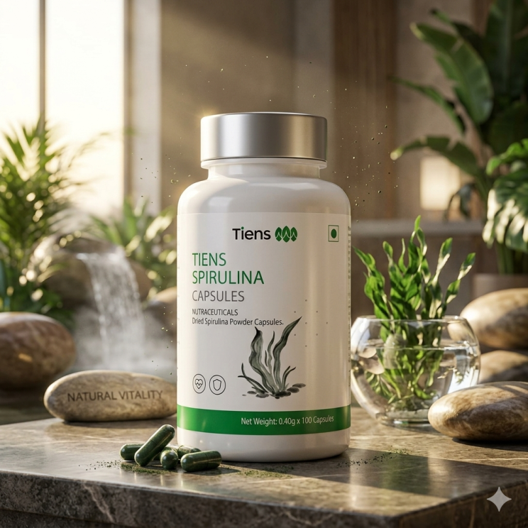spirulina supplement bottle